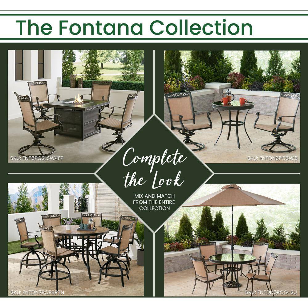 Golden-Bronze 3-Piece Bistro Set with Swivel Rockers and Cast-Top Table