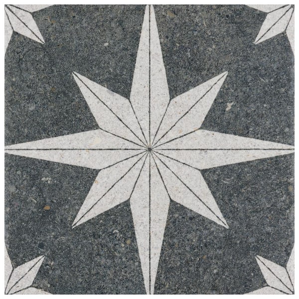 Merola Tile Compass Star Lava Stone 8 in. x 8 in. Porcelain Floor and Wall Tile (11.5 sq. ft./Case)
