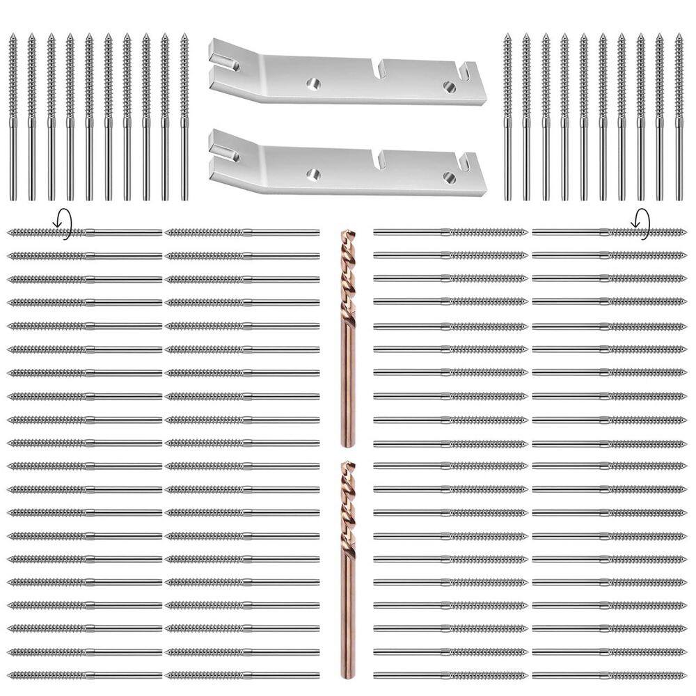 4 in. H x 0.125 in. W T316 Silver Metal Left and Right Handed Swage Lag Screws for Wood Post, Stair Railing Kit price history on PriceWatchPro