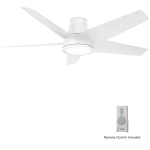 Chubby 58 in. Integrated LED Indoor/Outdoor Flat White Smart Ceiling Fan with Remote Control