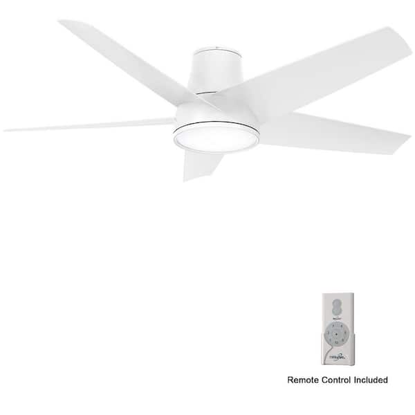 MINKA-AIRE Chubby 58 in. Integrated LED Indoor/Outdoor Flat White Smart Ceiling Fan with Remote Control
