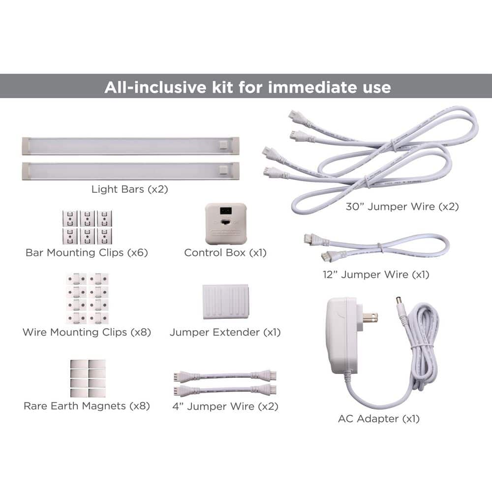 Natural Daylight LED 12'' Under Cabinet Light Kit with Motion Sensor