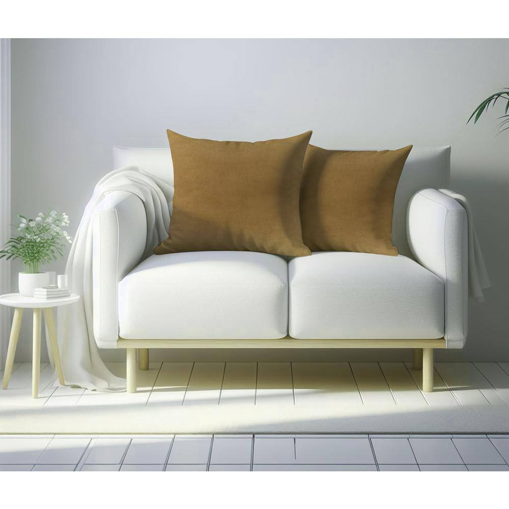 Irish Coffee Velvet 22" Square Pillow Covers Set of 2