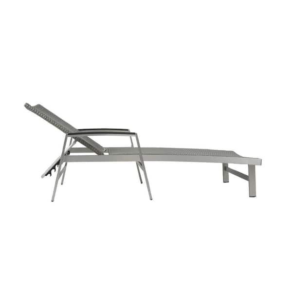 Jeremy Gray Faux Rattan Outdoor Patio Chaise Lounge