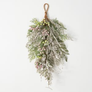 26 in. Pine and Pink Berry Unlit Artificial Christmas Swag