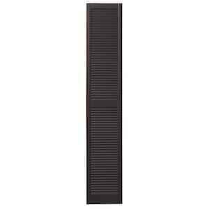 15 in. x 71 in. Open Louvered Polypropylene Shutters Pair in Brown