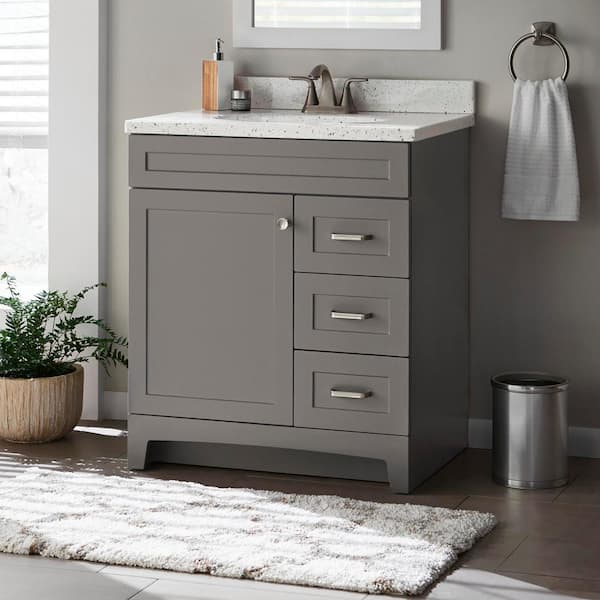 Thornbriar 30 in. W x 22 in. D x 34 in. H Bath Vanity Cabinet without Top in Cement