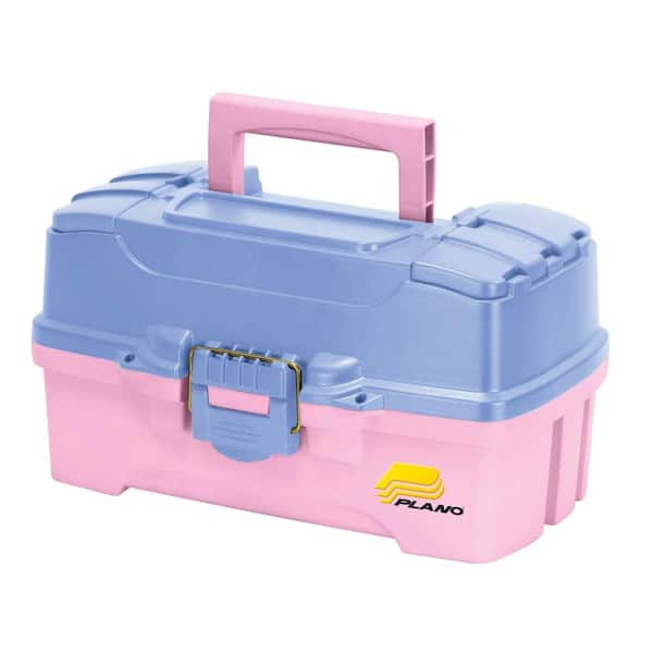 Plano 14.25 in. 2-Tray Tackle Tool Box in Pink and Periwinkle