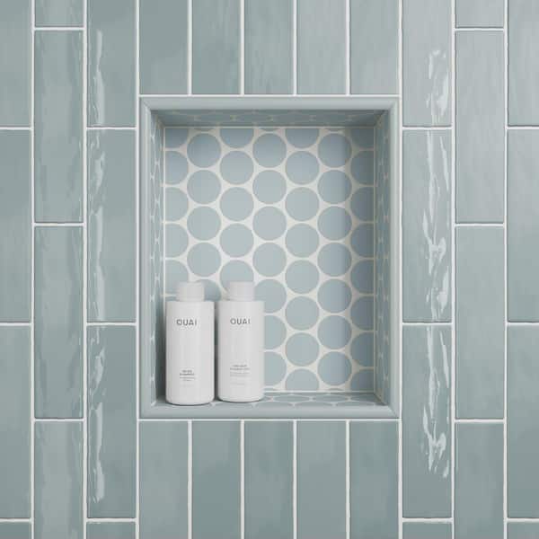 Marin 2.5 in. x 10 in. Glossy Misty Blue (Light Blue) Ceramic Subway Wall Tile (5.09 sq. ft. /Case)