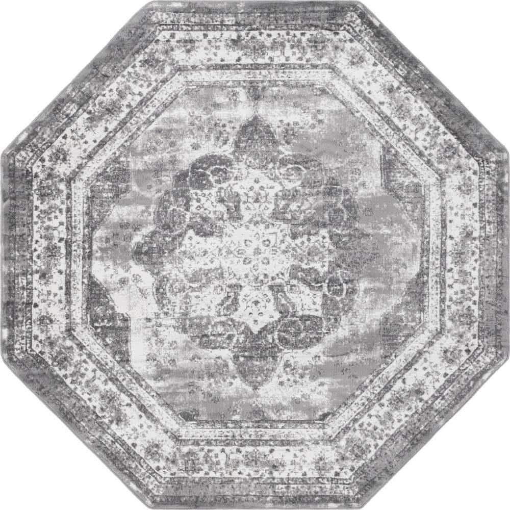 Unique Loom Sofia Salle Garnier Gray 8 ft. x 8 ft. Area Rug 3151833