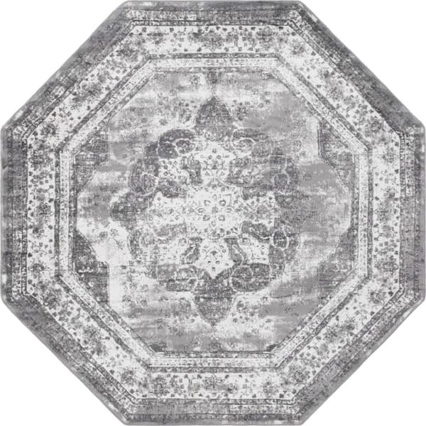 Unique Loom Sofia Salle Garnier Gray 8 ft. x 8 ft. Area Rug