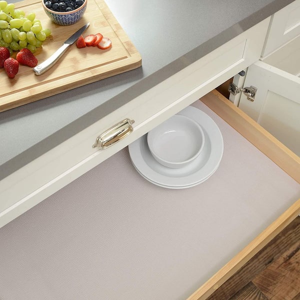 Magic Cover Solid Grip Non-Adhesive Counter Top Drawer and Shelf Liner 12 Inches by 5 Feet Taupe