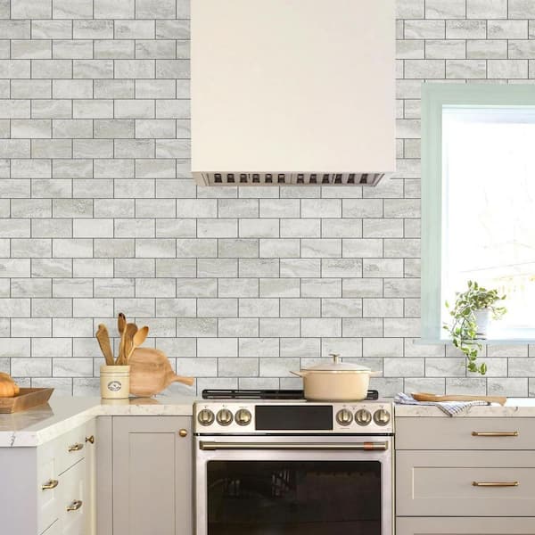 Beige Stone Texture with Grey Grout 3D Wallpaper Panel Pack of 10