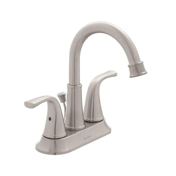 Glacier Bay Bettine 4 in. Centerset 2-Handle High-Arc Bathroom Faucet in Brushed Nickel