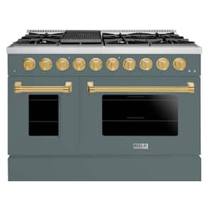 Hallman Bold 30-Inch GAS Range with 4.2 Cu. ft. GAS Oven & 4 GAS Burners in White with Chrome Trim (HBRG30CMWT)