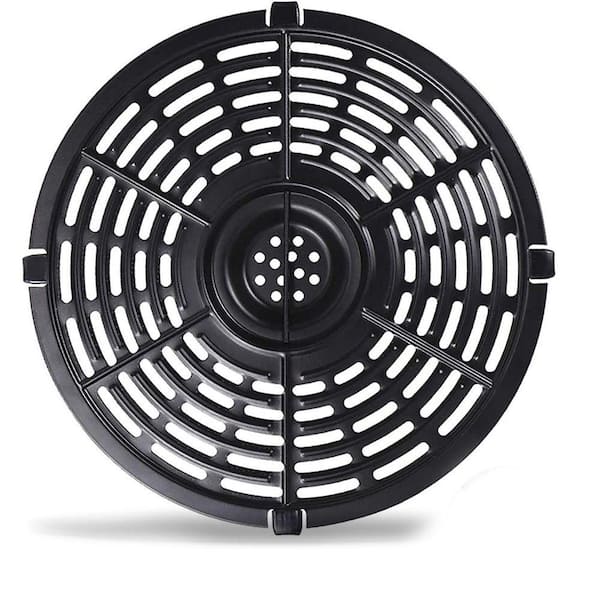 Air Fryer Grill Pan 8.7 in. Stainless Steel Nonstick Enamel Coated Grill Pan in Black Dishwasher Safe