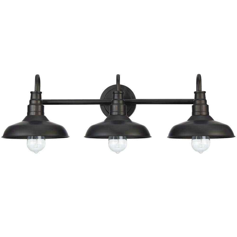 31.13 in. 3- Light Dark Bronze Retro Vanity Light with Steel Shade price history on PriceWatchPro