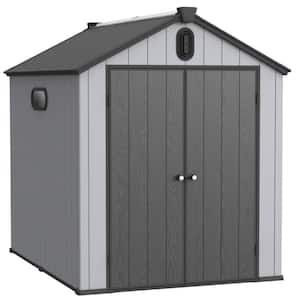 6 ft. W x 8 ft. D Plastic Shed with DoubleDoor and Vents (48 sq. ft.)