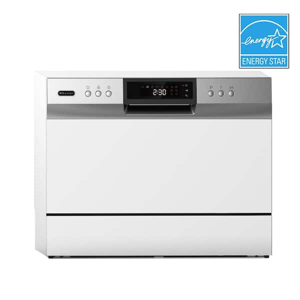 22 in. Countertop Portable Dishwasher with 6-Place setting LED in White Energy Star