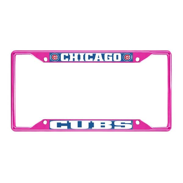 FANMATS Universal Fit MLB - Chicago Cubs License Plate Frame - Pink