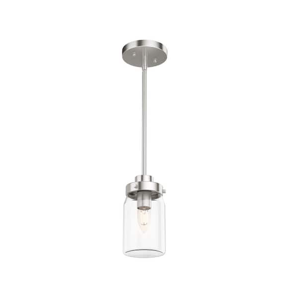 Photo 1 of Devon Park 1 Light Brushed Nickel Jar Pendant Kitchen Light