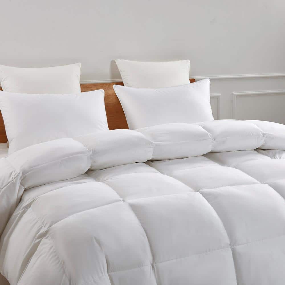 King White Cotton Down Feather Bedspread