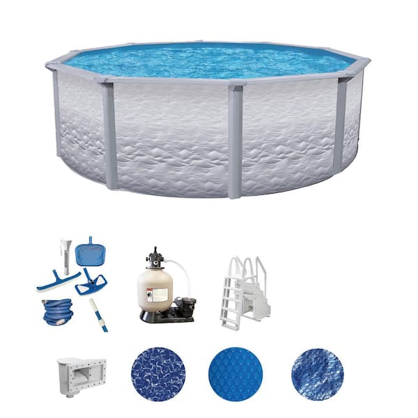 Liberty 24 ft. Round 52 in. Deep Hard Sided Above Ground Deluxe Pool Package