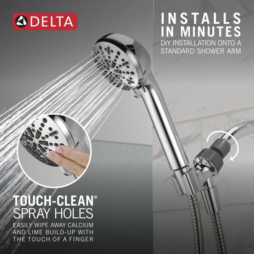 Chrome Adjustable Multi-Head Handheld Shower with Hose