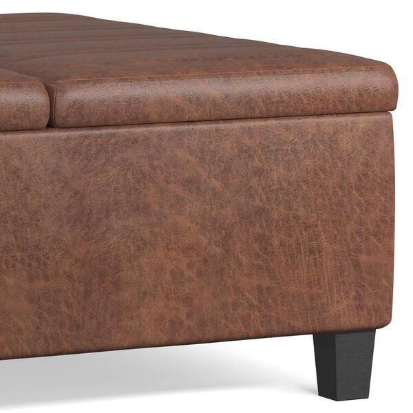 Simpli Home Ellis 36 in. Wide Contemporary Square Coffee Table