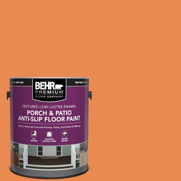 BEHR PREMIUM 1 gal. #P210-6 Mandarin Textured Low-Lustre Enamel Interior/Exterior Porch and Patio Anti-Slip Floor Paint