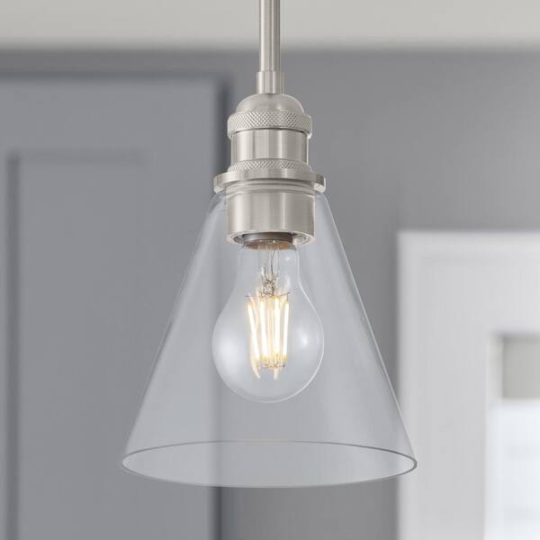B&P 7” Clear Glass Cone Shade For Pendant Lights – 2.25” Fitter, Vintage Lighting