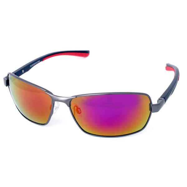 Pugs Men's Metal Swept Back Frame with TR90 Temple and 1.0 TAC Polarized Lens Sunglass