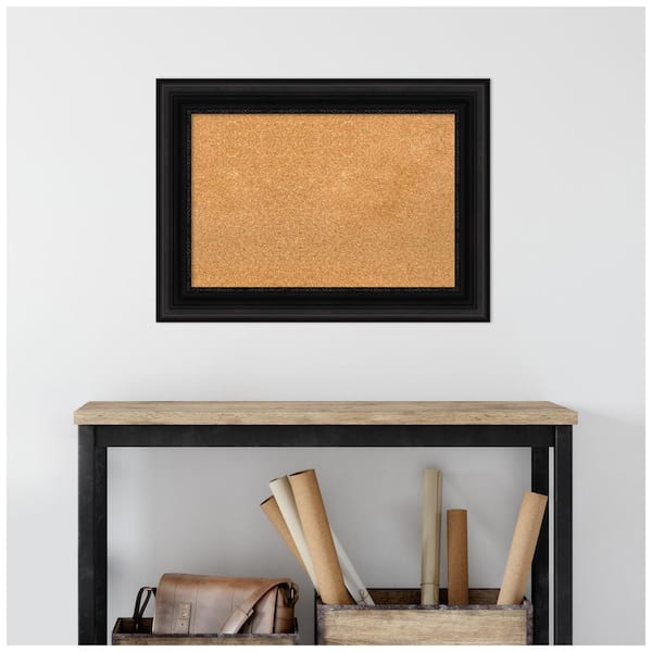 Cork Bulletin Board Hexagon 1 Piece, Small Framed Corkboard Tiles for Wall  Thick Wood