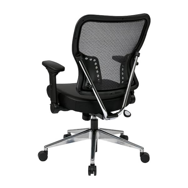 Office Star Black Deluxe R2 SpaceGrid Back Chair with Memory Foam Mesh