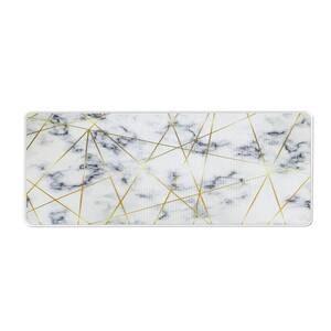 Marble White 17 in. x 47 in. Anti-Fatigue Comfort Kitchen Mat
