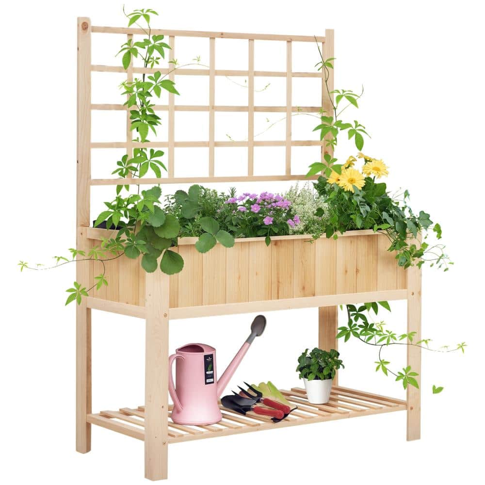 Wooden Raised Garden Bed , Coutryside Style Elevated Planter Box Stand price history on PriceWatchPro