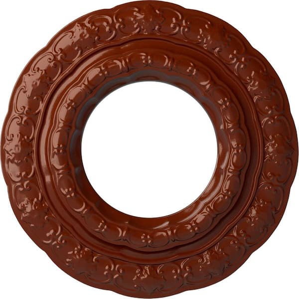 Ekena Millwork 1 in. x 15-3/8 in. x 15-3/8 in. Polyurethane Lisbon Ceiling Medallion, Firebrick