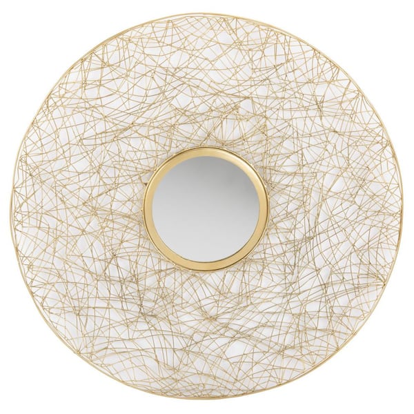 SAFAVIEH Harner 30 in. x 30 in. Iron Round Framed Mirror