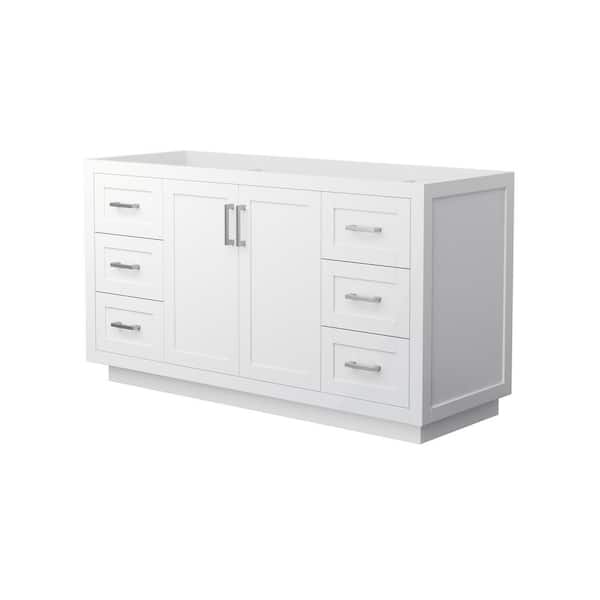 Wyndham Collection Miranda 59.25 in. W x 21.75 in. D Single Bath Vanity Cabinet Only in White