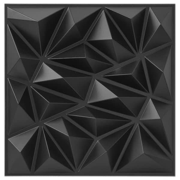 Black 3D Wall Panel for Interior Wall Decor and PVC Textured Wall Panels with 3D Wallpaper Modern Wall Tiles
