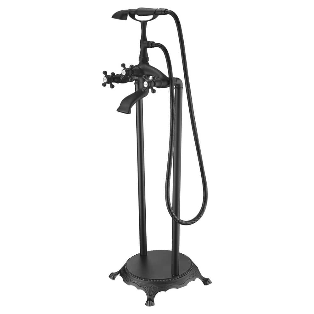 Suni 3-Handle Claw Foot Tub Faucet with Hand Shower in Matte Black price history on PriceWatchPro