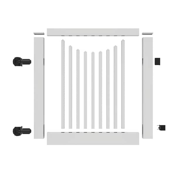 Barrette Outdoor Living Yukon Scallop 5 ft. W x 4 ft. H White Vinyl Un-Assembled Fence Gate