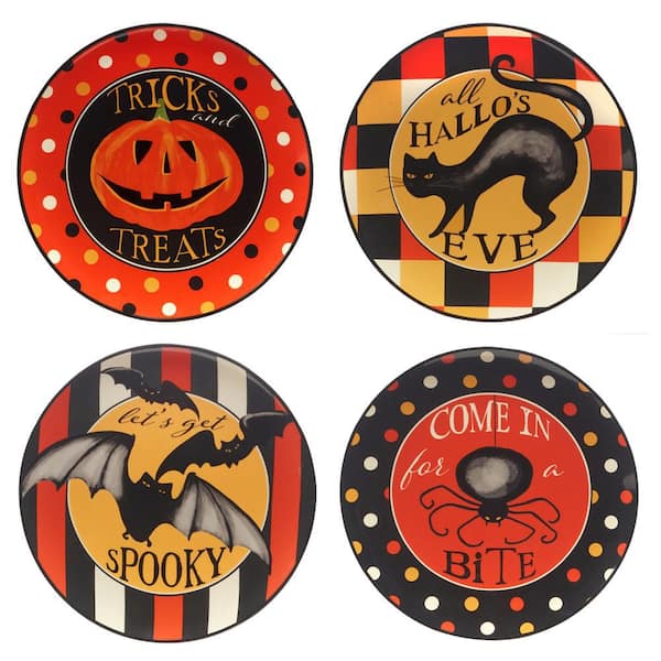 Tabletop Scaredy Cat Dessert Plates Ceramic Halloween Dishes Platter 37230  Cat 