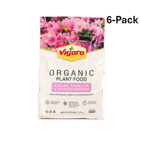 6 lb. Organic Azalea, Camellia, and Rhododendron Plant Food 4-3-4 (6-Pack)