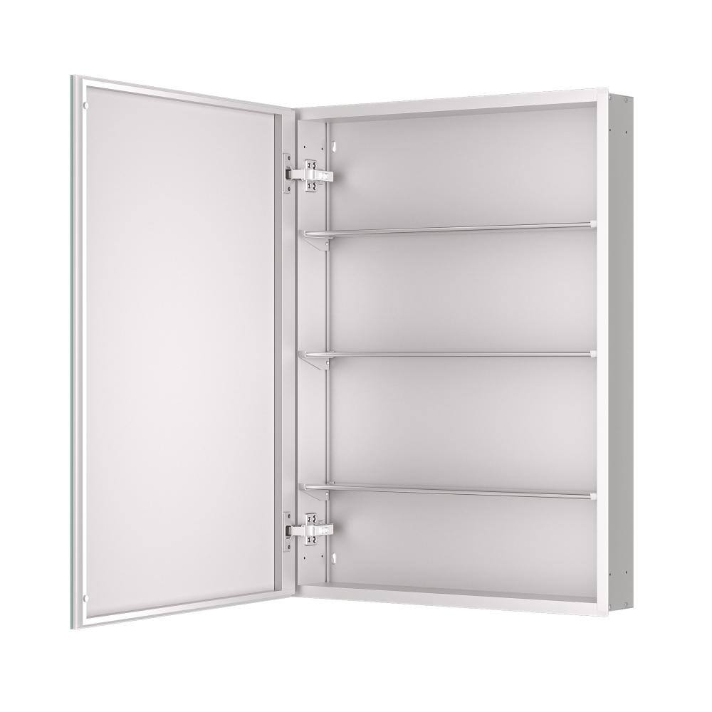 15 in. W x 36 in. H Rectangular Beveled Frameless Metal Silver Surface Mount/Recessed Medicine Cabinet with Mirror price history on PriceWatchPro