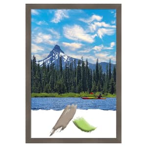 Edwin Clay Grey Wood Picture Frame Opening Size 24 x 36 in.