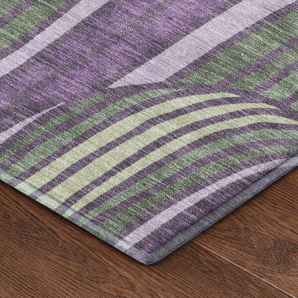 Mayfield Premium Machine Washable Abstract AMF2546 Plum 2 ft. x 3 ft. Accent Rug