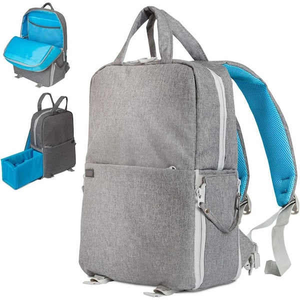 Multifunction Camera Backpack for DSLR Mirrorless Cameras Pro Lenses Accessories with Rain Cover in Gray
