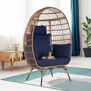 Outdoor Oversized Brown Rattan Egg Chair Indoor Outdoor Chair