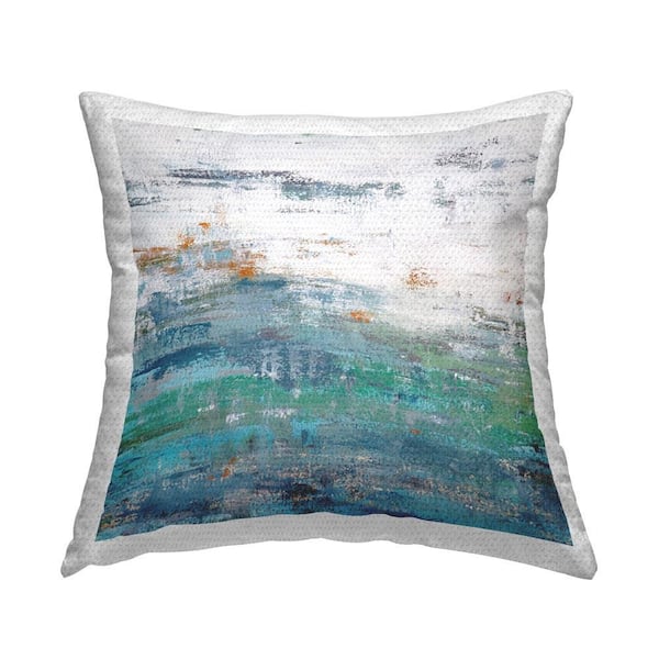 Stupell Industries Brushed Blue & White Outdoor Printed Throw Pillow by Hilary Winfield